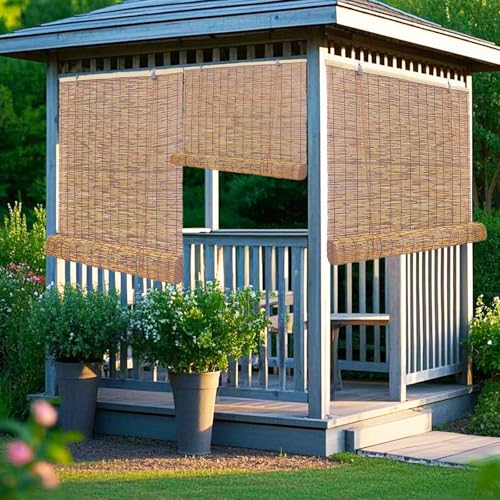 Handgewebte Rollo Bambus Jalousien for Fenster, natürliche Bambusrollo 45 60 85 100 120 155 mit UV-Schutz, Holzrollos Vorhang for Innen Außenbereich, Terrasse, Veranda, Pavillon(40 x 300 cm) von AJTXCSFOQL