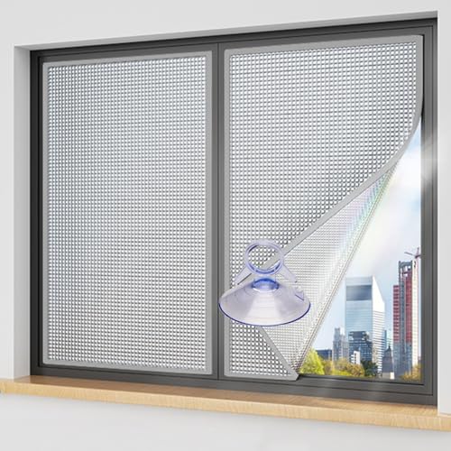 Wärmeisolierung Fensterfolie Aluminiumfolie mit Saugnapf Sichtschutzfolie Sonnenschutz Folie Reflektierende Hitzeschutz 9 mm Verdunkelungsfolie(90x130cm) von AJTXCSFOQL