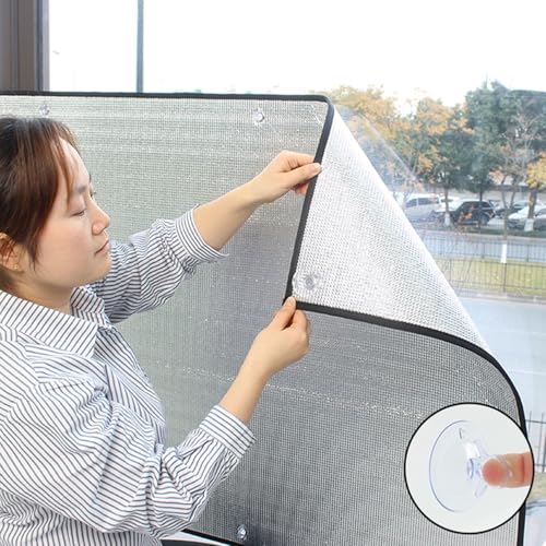 Wärmeisolierung Fensterfolie Reflektierende Dachfenster Folie Doppelseitige Aluminiumfolie Rückstandslose Sonnenschutz Folie Fenster Innen oder Außen 8 mm Verdunkelungsfolie(45 x 80cm) von AJTXCSFOQL