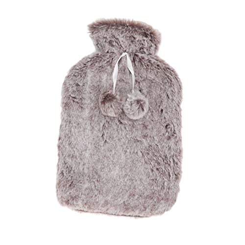 2000 ml Hochdichte Gummi -Heißwasserbeutel für Schulter zu Hause Winter (Braun und weiß) von AJUNJIIL