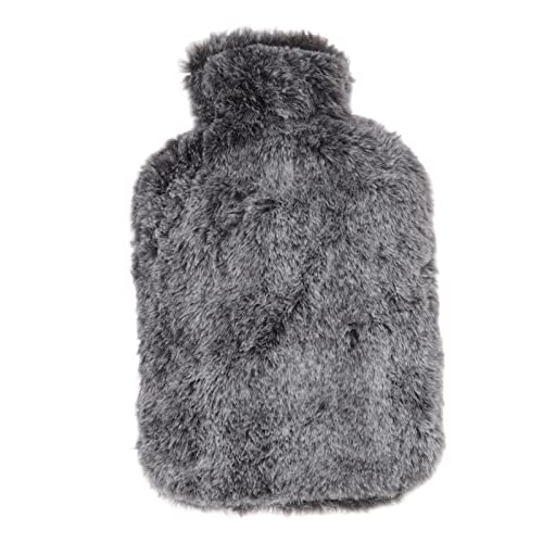 2000 ml Hochdichte Gummi -Heißwasserbeutel für Schulter zu Hause Winter (Schwarz und Schwarz) von AJUNJIIL