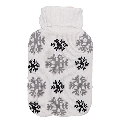 2000 ml heiße Wasserflasche weich gestrickter Hals Schulter Winter Wärme (Schneeflocke) von AJUNJIIL