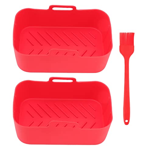 2pcs Silicon Frittyerkorb Nicht -Stick hohe Temperatur mit Pinsel für DZ201 Foodi 8qt (Rot) von AJUNJIIL