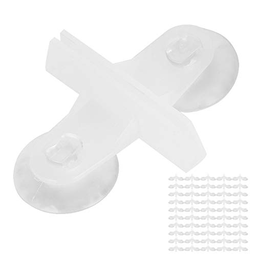 50pcs Plastik Aquariumisolationsplatte Fischtank Divider Saugnapfklammhalter bequeme dauerhafte Trennung Zuchtzubehör 0-0,5 cm Glas Haustier Vorräte (Weiß) von AJUNJIIL