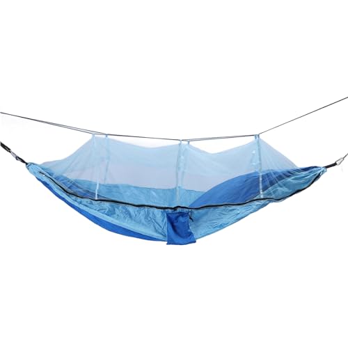 661lb Lastlagerlagerlager -tragbarer Hängematte mit Netz für Innenhofcamping (Königsblau mit hellblau (hellblaues Netz)) von AJUNJIIL