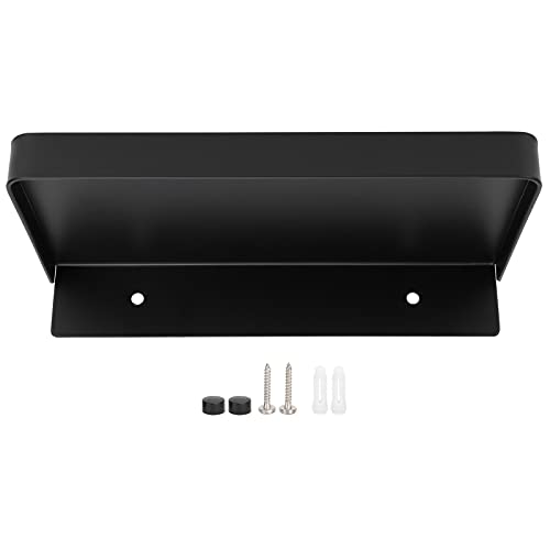 AJUNJIIL Badezimmer Telefon Halter Wand Montage Edelstahl Ablage für Handy Zahnbürsten Gläser, 185x90mm (Schwarz) von AJUNJIIL