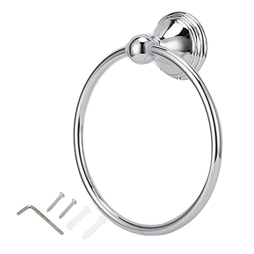 AJUNJIIL Edelstahl -Handtuchhalterhalter Badezimmer Hardware Rack Wallmounted Handtuchregal (893 verchromtes Handtuchring) von AJUNJIIL