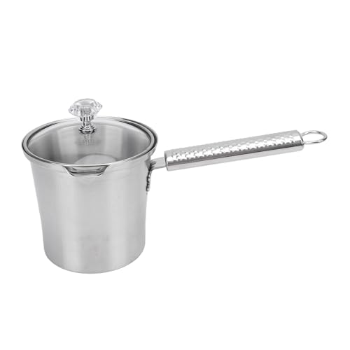 AJUNJIIL Edelstahl Milch schäumer lange Griff Kaffee Tee tasse mit Deckel Home Cafés Restaurants (500 ml) von AJUNJIIL