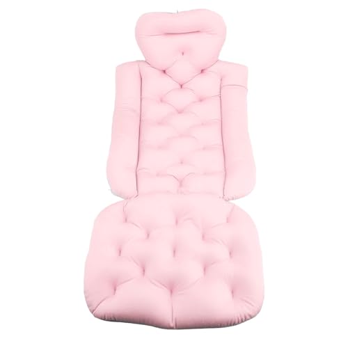 AJUNJIIL Für Erwachsene, für Ganzkörperbadkissen, verlängerte Typ, mit Saugnäpfeln für die Halsstütze des Kopfes (Rosa) von AJUNJIIL
