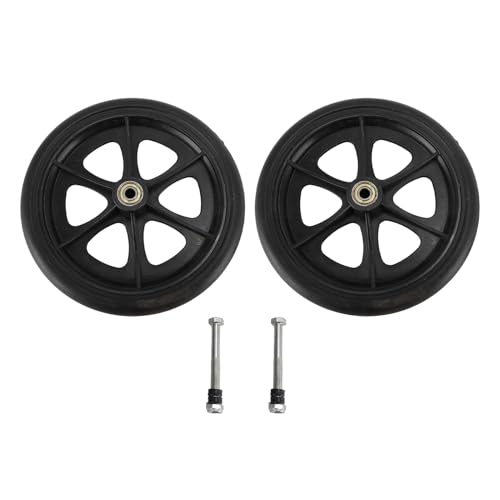 AJUNJIIL Für die meisten, 2pcs für Rollstuhl rad, 8 Zoll, Ersatz elektrisches Rollstuhl zubehör, schwarz, für elektrische Rollstühle von AJUNJIIL