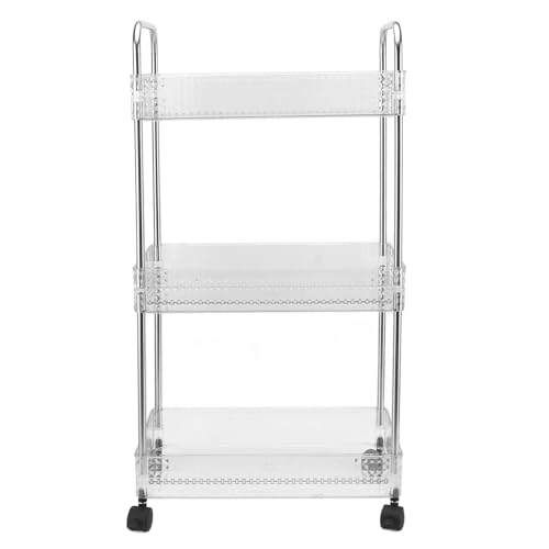 AJUNJIIL Küchenspeicherregal Multifunktional 3 -Tier Mobile Storage Cart Badezimmer Waschküche Schmale Orte (3 Tier) von AJUNJIIL
