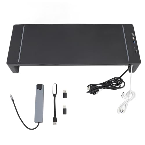 AJUNJIIL Monitor Stand Riser Effizienter Speicher Desktop Computerregalhöhe Einstellbare Dockingstation für Bürohaus ABS Aluminiumlegierung Schwarz Weiß AJUNJIIL Monitor Stand Riser Effizienter Speicher Desktop Computerregalhöhe Einstellbare Dockingstation für Bürohaus ABS Aluminiumlegierung Schwarz Weiß von AJUNJIIL