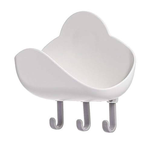 AJUNJIIL Seifenkiste Entlassungskoffer Plastikhalterregal Starke Klebstoff -Heimdekoration mit 3 Haken Badezimmertoilette von AJUNJIIL