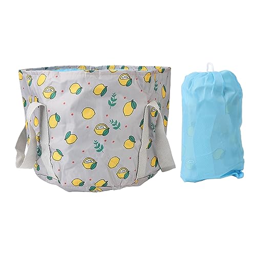 AJUNJIIL Tragbares Fahrt Badewanne wasserdichte Hochtemperatur Zusammenbruch Fußbadesbecken für Outdoor -Picknick (Graue Zitrone) von AJUNJIIL