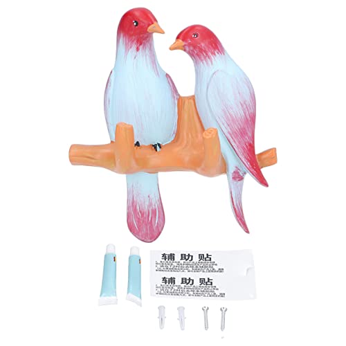 AJUNJIIL Vögel beschichten Kleiderbügel wasserdichtes, wandmontiertes dekoratives Rack für Küchen (L rot) von AJUNJIIL
