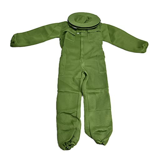 Bienenschutzkleidung atmungsaktives Netz Abnehmbarer runder Schleier Hat Imker Grüne XXXL Größe Stoff von AJUNJIIL