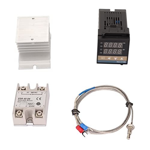 Digital PID Thermostat Luftheizungstemperaturregler K Thermoelement SSR Kühlkörper 100V 240 V für Farm Hähnchenofenheizung (40a) von AJUNJIIL