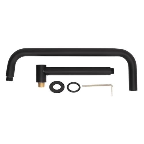 Duschkopfverlängerung Edelstahl rotatable S -Formarmhalterpfeife Badezimmer (Schwarz) von AJUNJIIL