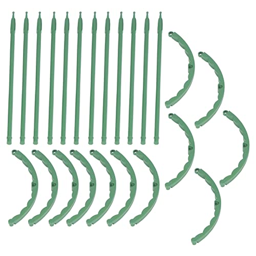 Für 12 Sets für Plastik, pflanzliche Stützpfähle mit halb rundem Stützring, Gartenwerkzeug für Blumentopf Gemüse von AJUNJIIL