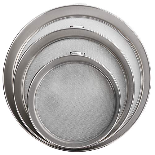 Für 3 Stück, für Mehl-Sieb-Set, 304 Edelstahl, rund, für Mehl-Pulver-Filter-Sieb, für Back-Utensil Für 3 Stück, für Mehl-Sieb-Set, 304 Edelstahl, rund, für Mehl-Pulver-Filter-Sieb, für Back-Utensil von AJUNJIIL