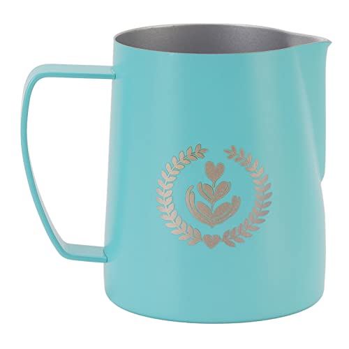 Für 304 Edelstahl für Kaffeekunstbecher, 350 ml, spitze Mund, für den Heimgebrauch (Minzgrün) von AJUNJIIL