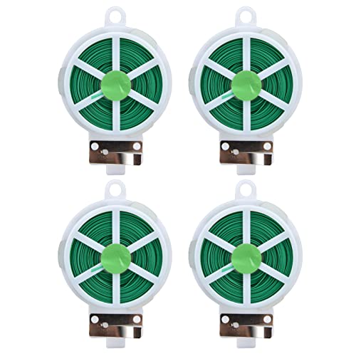 Für 4pcs für grüne Drehdrahtdraht, 50 Meter mit eingebauten Cutter, für Garten Courtyard Indoor -Pflanzen Unterstützung Fixierung von AJUNJIIL