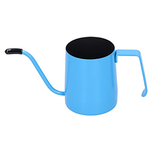 Für handgefertigte Kaffeekanne, 350 ml Edelstahl, feiner Ausgussgieß für den Kaffee -Gebrauch zu Hause (350 ml Ohrhangehackte Tasse (blau)) von AJUNJIIL