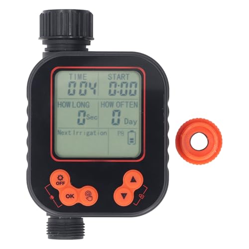 GardenPro Automatic Watering Timer, G3/4 weiblicher Faden, programmierbares LCD -Display, digitaler Bewässerungs -Timer mit Regensensor für Wasserhahn von AJUNJIIL