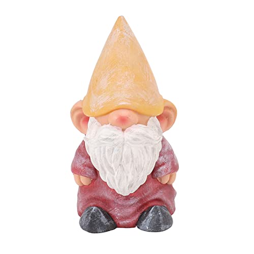 Garten GNOME Harz Struktur stabile Retro-Hof Patio Figur (Spitzer Kopf rot) von AJUNJIIL