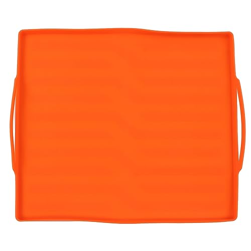 Griddle Matte Silicon Schutzgrillabdeckung Hochtemperaturhilt im Freien im Freien (17in orange Griff) von AJUNJIIL