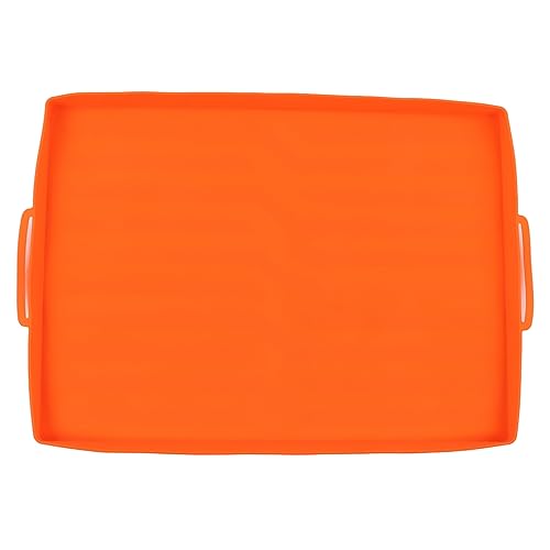 Griddle Matte Silicon Schutzgrillabdeckung Hochtemperaturhilt im Freien im Freien (22in orange Griff) von AJUNJIIL