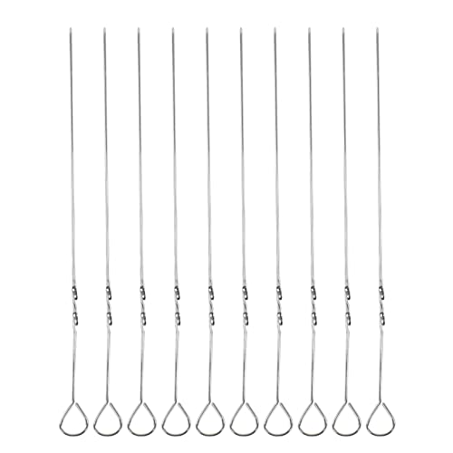 Grillspieß flach lang wiederverwendbares Edelstahl -Kebab -Sticks für Fleisch Gemüsegrill 10pcs Grillspieß flach lang wiederverwendbares Edelstahl -Kebab -Sticks für Fleisch Gemüsegrill 10pcs von AJUNJIIL