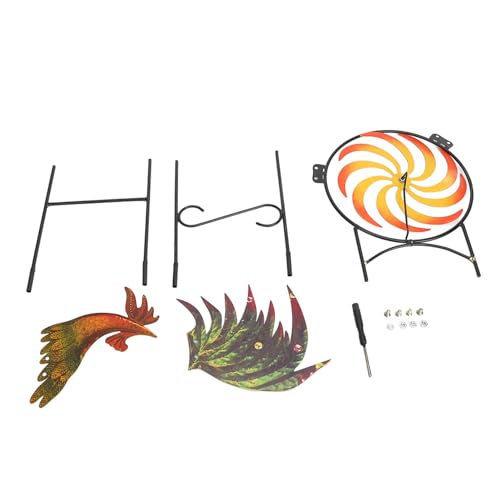 Hahn Wind Spinner Ative Eisenwindmühle für Farm Rasen Terrasse Garten Ornamente von AJUNJIIL