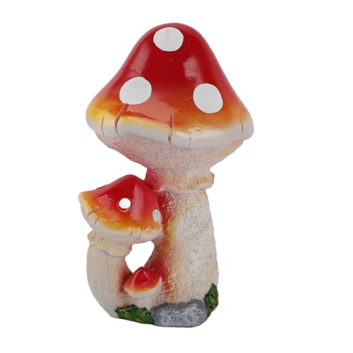 Harz-Pilz- Exquisite haltbare Gartens tatuen 3 Pilze Design Ornament (Roter Pilz) von AJUNJIIL