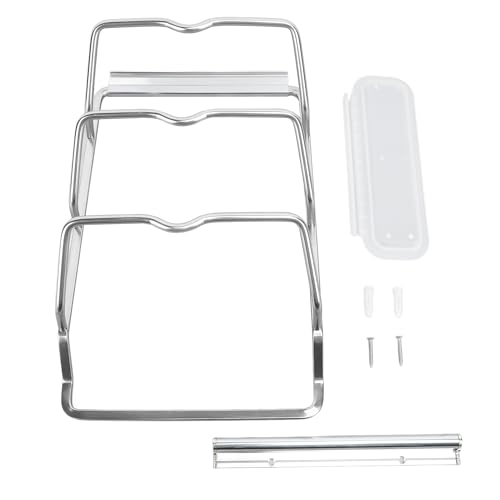 Hausfragen Hängende Pfanne Deckel Rack 3 Tier Aluminiumlegierung Schrank Pot Deckelhalter Organizer für Teller Kekblätter von AJUNJIIL
