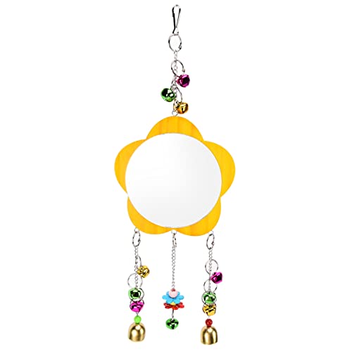 Hühnerspiegelspielzeug Holzhänger Hanging Mirror Spielzeug mit Bell attraktive Farben Musikspielzeug für Hühner multifunktional Hühnerspiegelspielzeug Holzhänger Hanging Mirror Spielzeug mit Bell attraktive Farben Musikspielzeug für Hühner multifunktional von AJUNJIIL