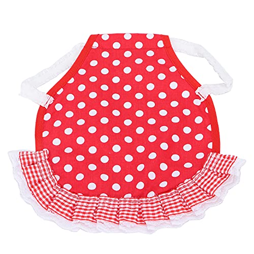 Hühnerweste schöne elastische Spitze Haustier Rückenschutz Schürze Enten Gänse warmer Winter kleiner Spitze Blau (Rote weiße Punkte) von AJUNJIIL