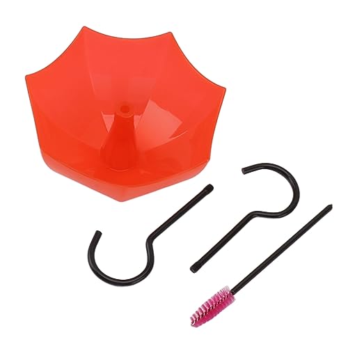Hummingbird Feeder Guard große Kapazität Semi transparentes Hummingbird -Maschine Zubehör Haken rotes Regenschirm Design für im Garten geeignet (Modell A gesammelt) von AJUNJIIL