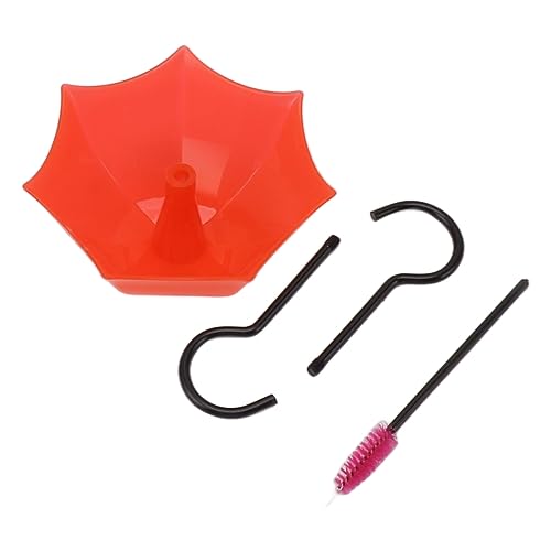 Hummingbird Feeder Guard große Kapazität Semi transparentes Hummingbird -Maschine Zubehör Haken rotes Regenschirm Design für im Garten geeignet (Modell B erweitert) von AJUNJIIL