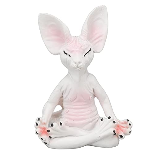 Katzenmeditierstatue, Sammlerfiguren mit lebhaften Details, Home Office Yoga Room Ornamente e (Rot) von AJUNJIIL