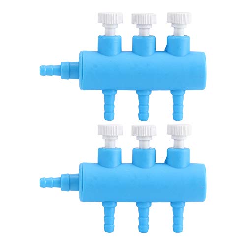 Kunststoff Aquarium Wasserrohr Volumensteuerventil Anschluss Fischtank Luftsplitter Sauerstoffpumpe Zubehör (3 Köpfe, 2 verkauft) von AJUNJIIL