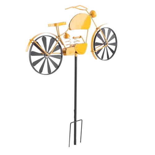 Motorrad Wind Spinners Vintage Style Style ATION Rustic GELB Motorrad Garten von AJUNJIIL