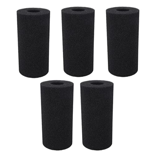 Poolfilterschwamm Schwarz wiederverwendbares waschbares Zylindrisch für Poolpumpe Schwimmen (L) von AJUNJIIL