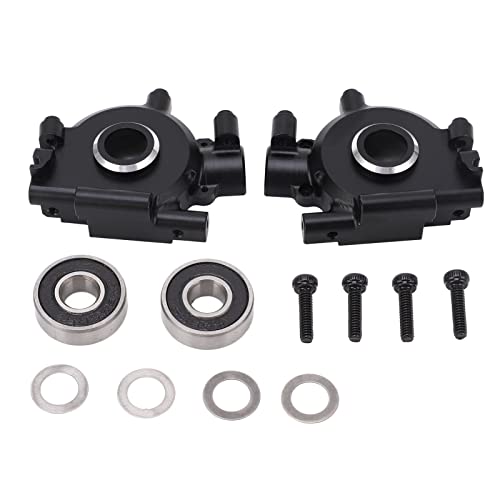 RC Aluminium Getriebehäusergehäuse Haltbarer schocksicherer Abdeckung für Losi Baja Rey 1/10 Rock Rey RC Auto (Schwarz) von AJUNJIIL