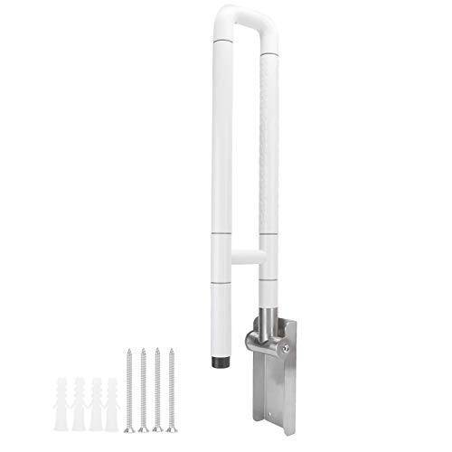 SICHERHEITS HANDRAIL FOLDING GRAB HROOM SPA ACCESSORY UNTERSTÜTZUNG GEEIGNETER SCHWANGER, WENN ÄLTERE BEHINDERTE STAINLE STAHL PLASTIK WEIß 60 X20 X10CM von AJUNJIIL