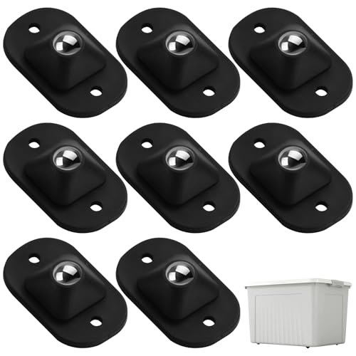 360 Grad Kugelrollen,8 Stück Kugelrollen für Möbel,Rollen Mini Selbstklebende,für Möbelrollen Kleine Selbstklebend,Klein Selbstklebendes Zum Ankleben,Bremse Drehbare,Flach Mini-Kugelrollen Schwarz von AJUNLKVDR