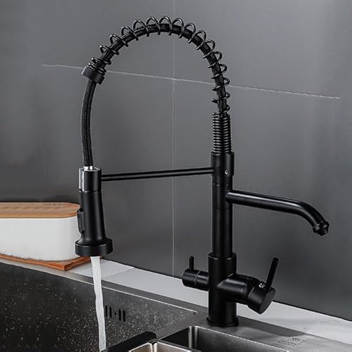3 -Wege Küchenarmaturen -Out -Trinkhahn mit zwei Hebel 360 ° Schwenkschwarzer Spüle Mixer für die einfache Wasserfiltration 1 Loch Installation modernes Design modern Beauty Comes 3 -Wege Küchenarmaturen -Out -Trinkhahn mit zwei Hebel 360 ° Schwenkschwarzer Spüle Mixer für die einfache Wasserfiltration 1 Loch Installation modernes Design modern Beauty Comes von AJYBYUKJ