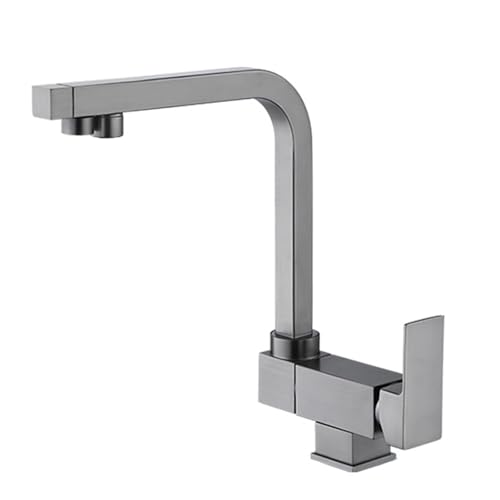 3-Wege-Spülbecken Wasserhahn, gebürsteter Nickel 3-in-1-Trinkwassermixer, ein Loch-Wasserhahn mit vorderem Fenster, vielseitiger Küchenarmatur für sauberes Wasser Beauty Comes von AJYBYUKJ