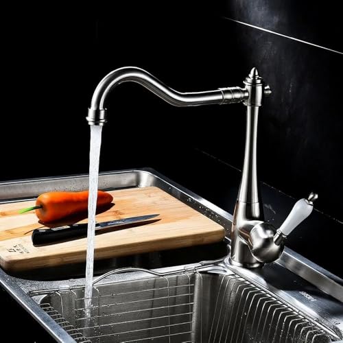 360 ° Rotation Küchen Wasserhahn Deck montiertem Mixer Tippen Sie in gebürsteten Nickelstylish Langable Modern Design für einfache Gebrauch und vielseitige Küchenbedürfnisse Beauty Comes 360 ° Rotation Küchen Wasserhahn Deck montiertem Mixer Tippen Sie in gebürsteten Nickelstylish Langable Modern Design für einfache Gebrauch und vielseitige Küchenbedürfnisse Beauty Comes von AJYBYUKJ