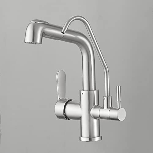 3way Küchenspüle Wasserhahn mit Auszugsspray Dual -Modus und Griffe Wasserreinigermischer Hahn in schwarzem und gebürstetem Nickel für den einfachen Trinkwasserzugang Beauty Comes 3way Küchenspüle Wasserhahn mit Auszugsspray Dual -Modus und Griffe Wasserreinigermischer Hahn in schwarzem und gebürstetem Nickel für den einfachen Trinkwasserzugang Beauty Comes von AJYBYUKJ
